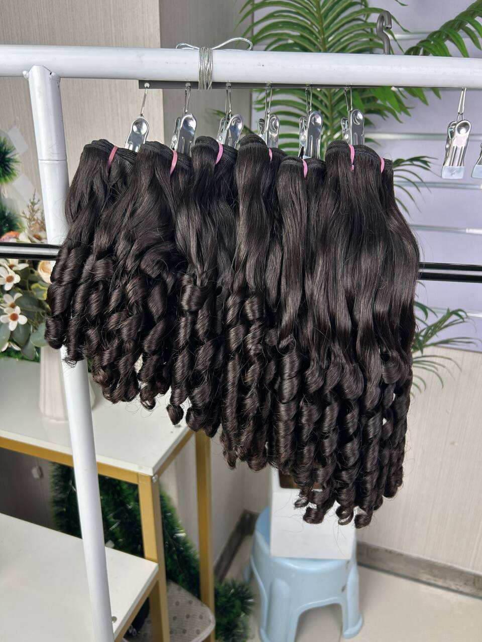 Fumi Super Double Drawn Virgin Black Human Hair Rose Curly Hair Bundles