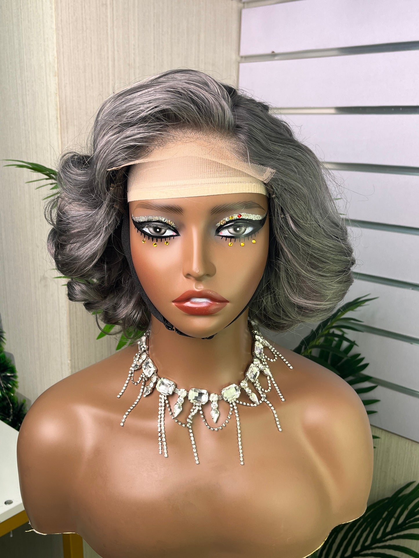 100% Human Hair Bouncy Curl Wig 5x5 Closure Short Curly Wig SDD Quality Glueless