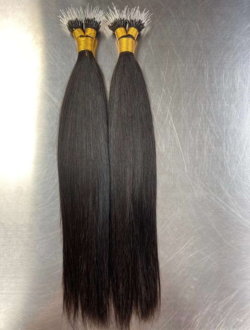 Wholesale 100% Virgin Brazilian Remy Raw Hair Extensions Thick End Keratin Flat U Nano I Tip Straight Style Human Hair