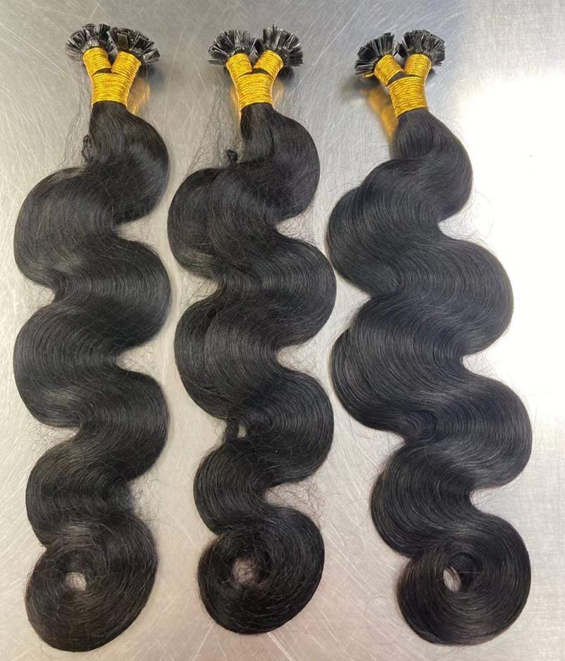 Wholesale 100g 1pc 100% Virgin Raw Flat Tip Human Hair Extensions