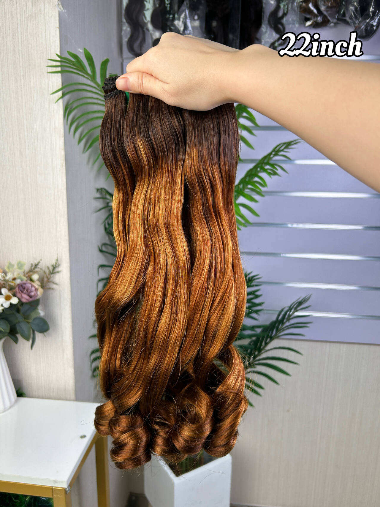 Fumi Super Double Drawn Virgin Burgundy Human Hair Bouncy Curly Bundles