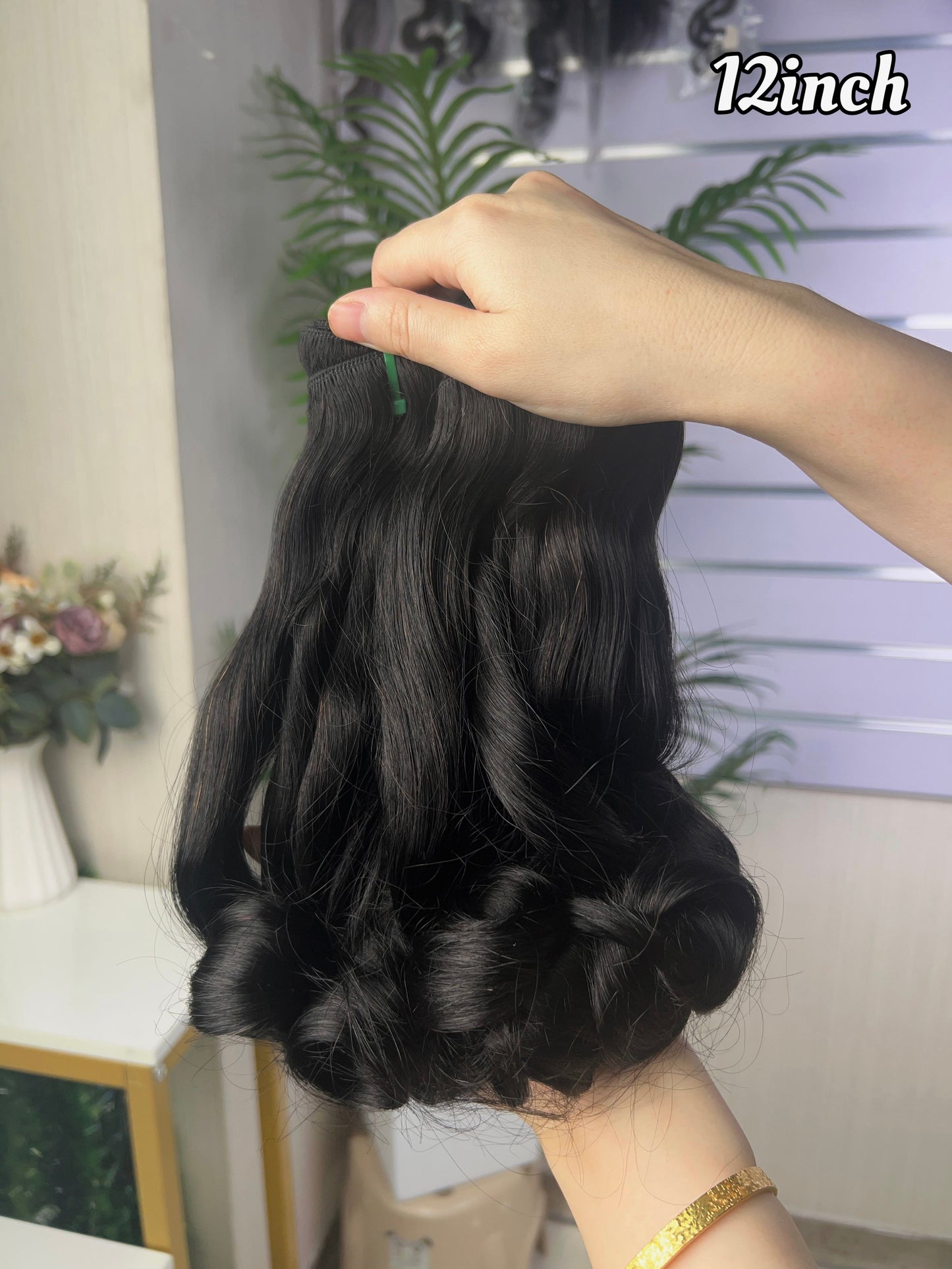 Fumi Super Double Drawn Virgin Burgundy Human Hair Bouncy Curly Bundles