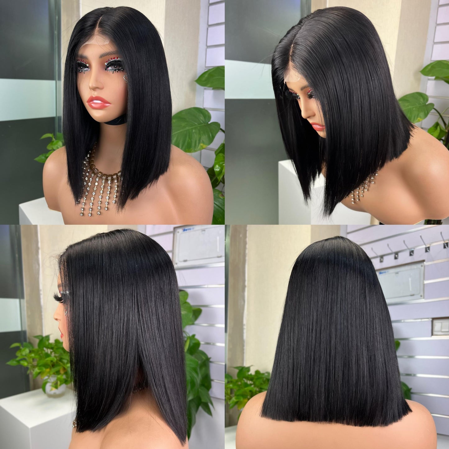 Wholesale Kim K 2x6 Lace Bob Wigs Vietnamese Double Drawn Wigs 12A Grade 100% Human Hair Bone Straight Hair Wigs