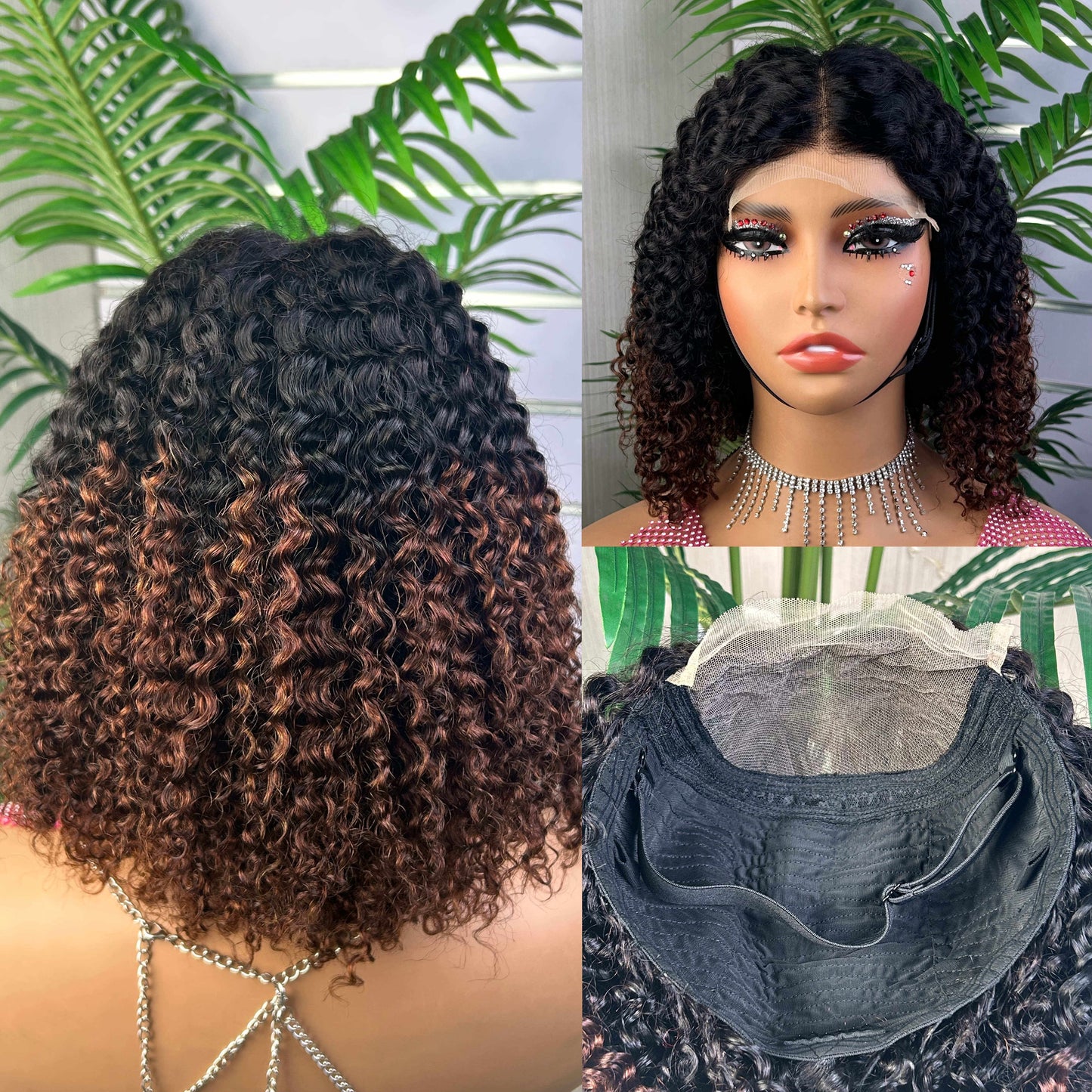 Wholesale Wig SDD Kinky Curly Bob Wig 100% Human Hair 5By5 Lace Closure Curly Wig Super Full Density