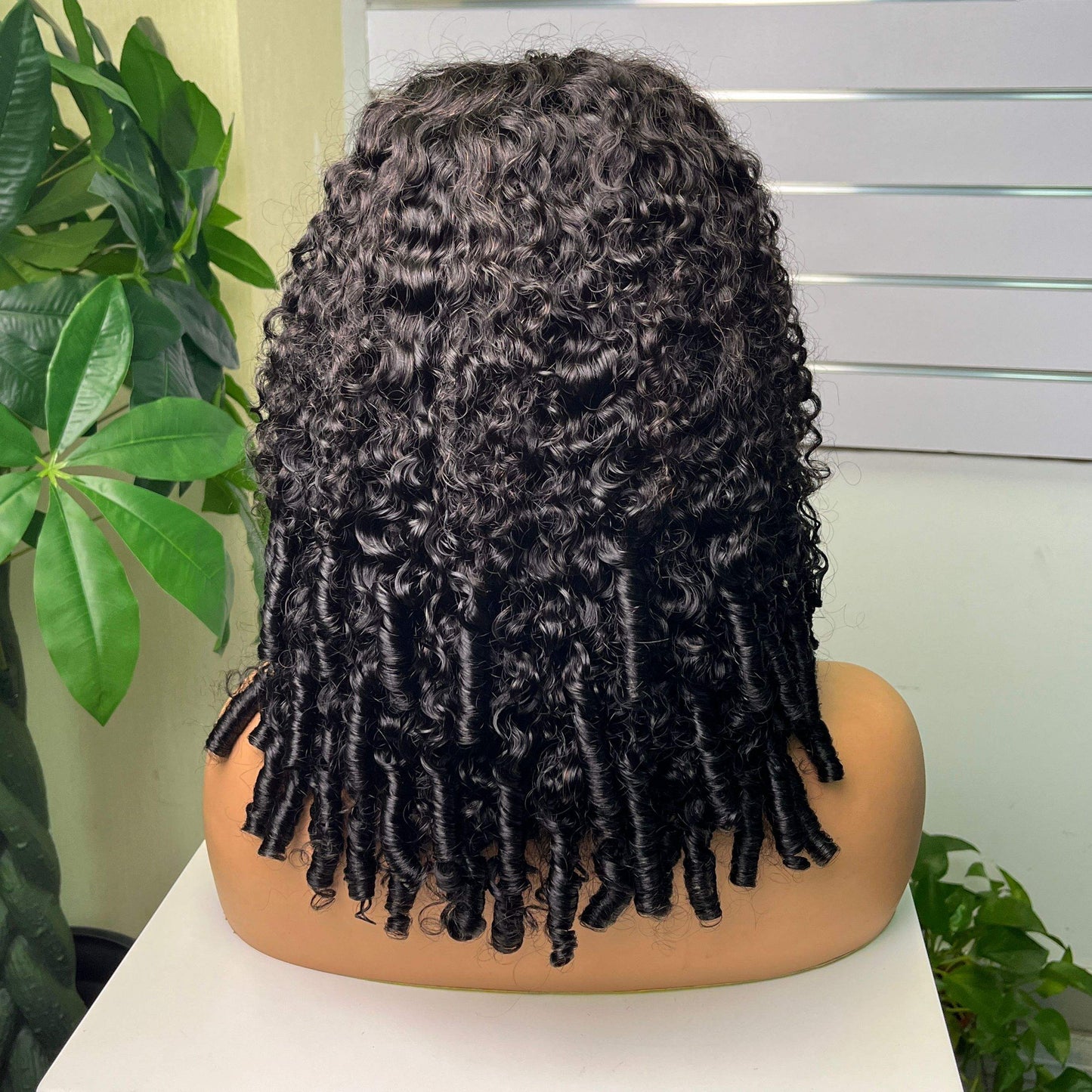 Pixie Curl Glueless Wig 5x5 Lace Closure Transparent Lace Wig Finger Coil Curly Human Hair Wig for Women