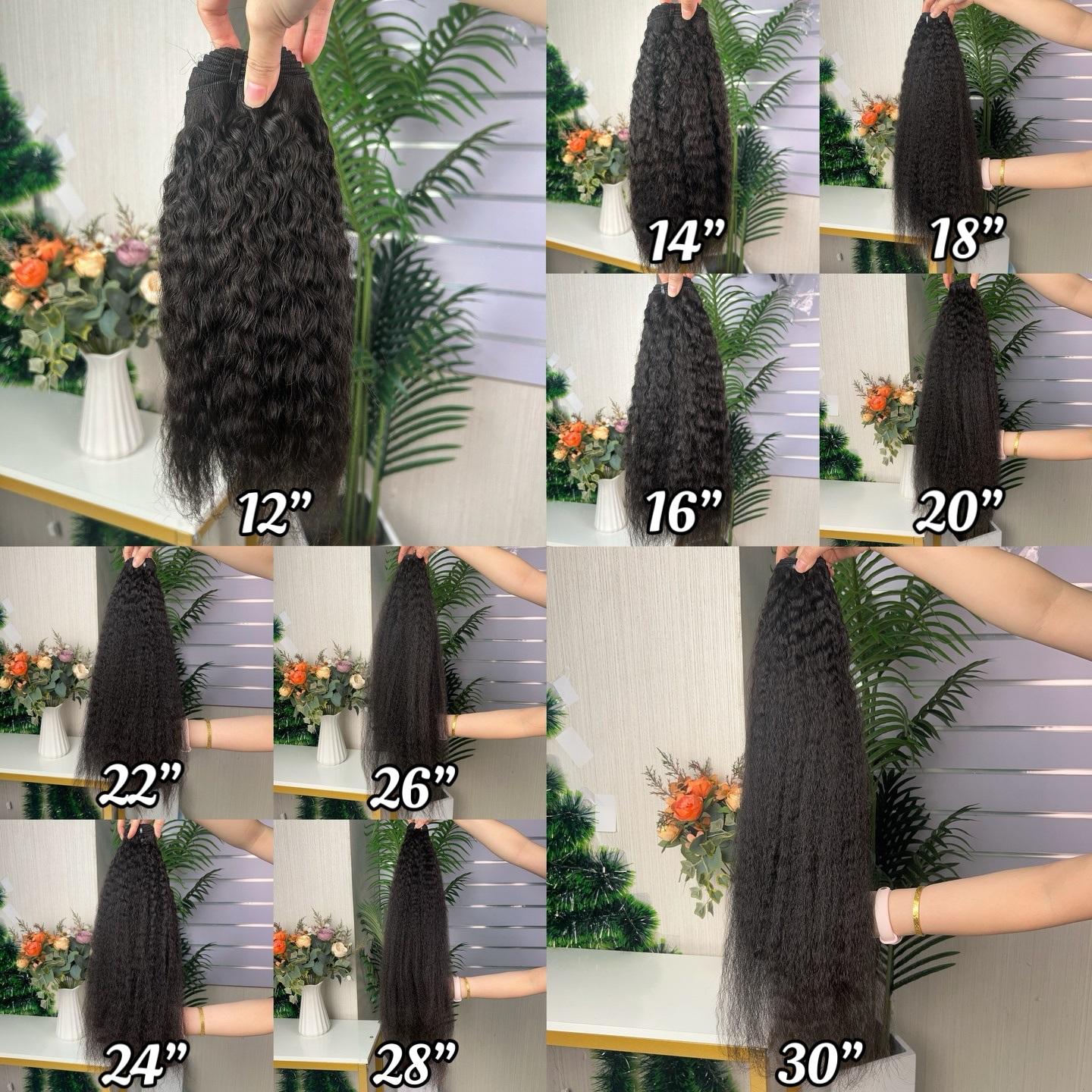 Wholesale Hot Selling Kinky Straight Bundle 100g Per Pack Super Double Drawn Hair Extension 100% Human Hair