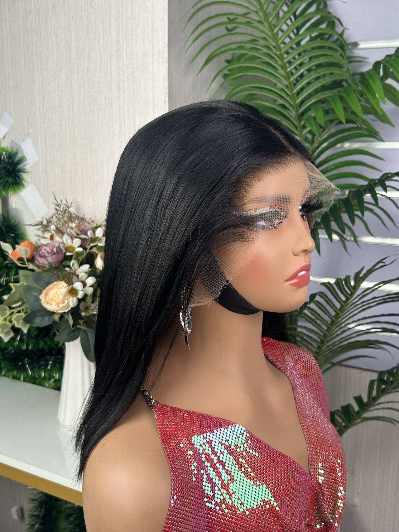 HD 13x4 Frontal Lagos M Type Bob Wig 100% Human Hair