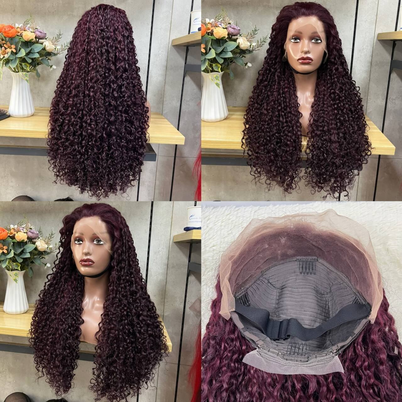 Pixie Curly Hair Wigs 13x4 Lace Frontal 300% Density 12A Double Drawn Full Hair 100% Human Hair Wigs