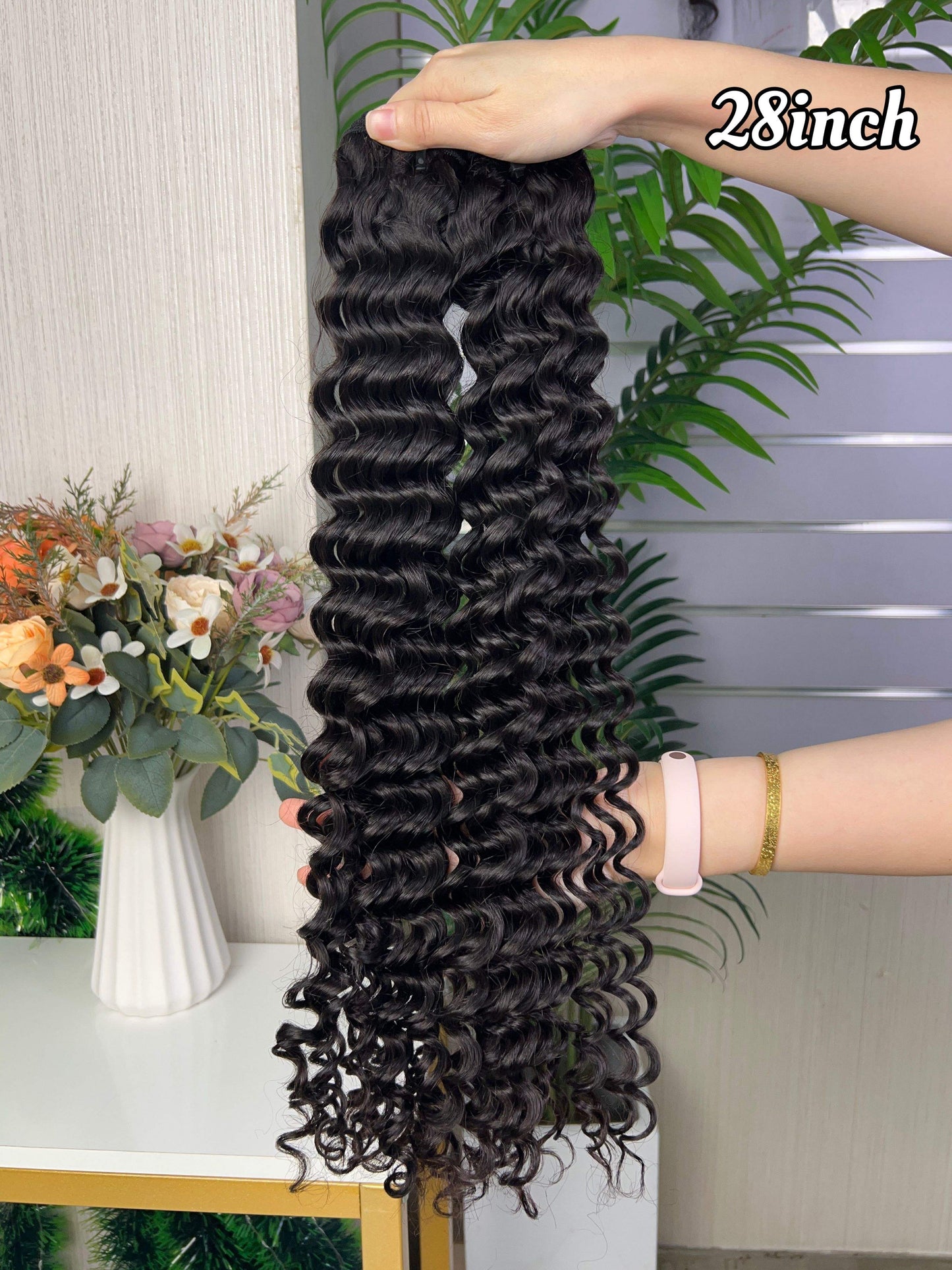 Double Drawn Deep Wave Hair Bundle 100% Human Hair