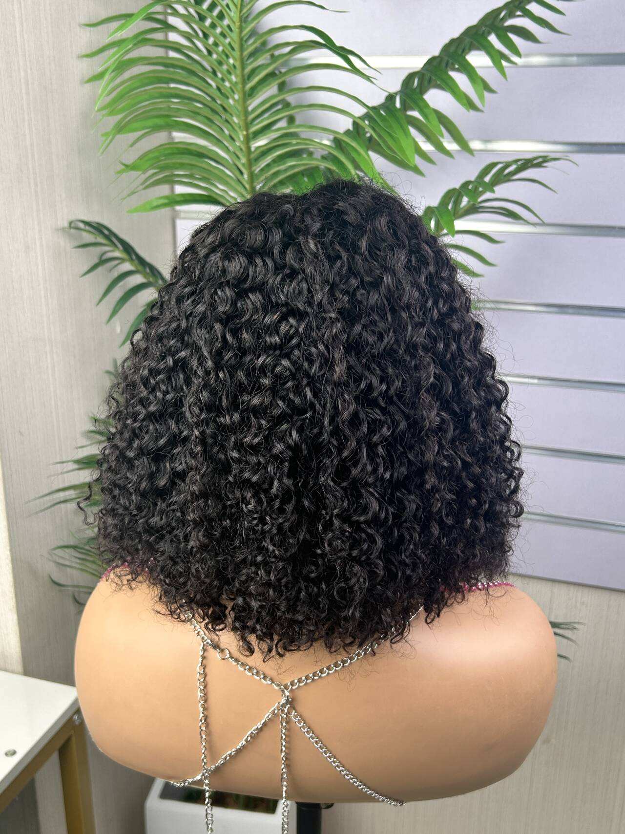 Kinky Curly Wholesale 5x5 Glueless Full Lace Closure Wigs Brazilian Human Hair Small Curly Human Hair Bob Wigs