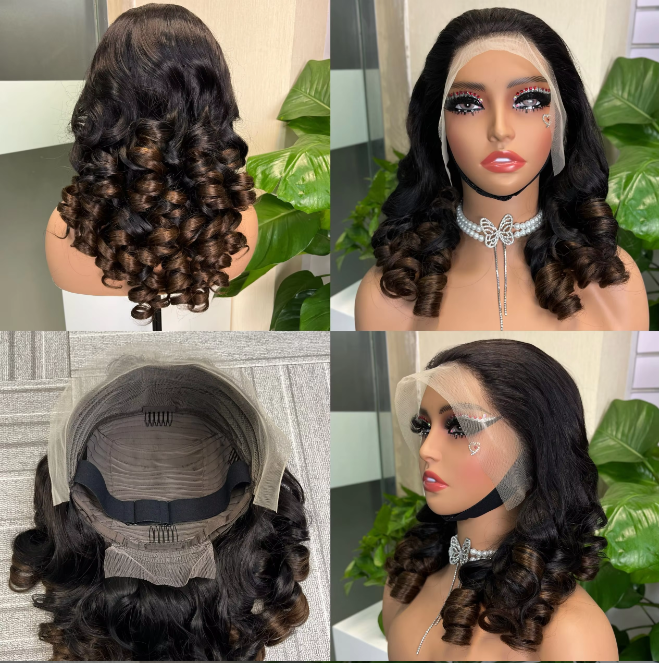 SDD 13X4 Bouncy Curl Wig 100% Human Hair 300% Density