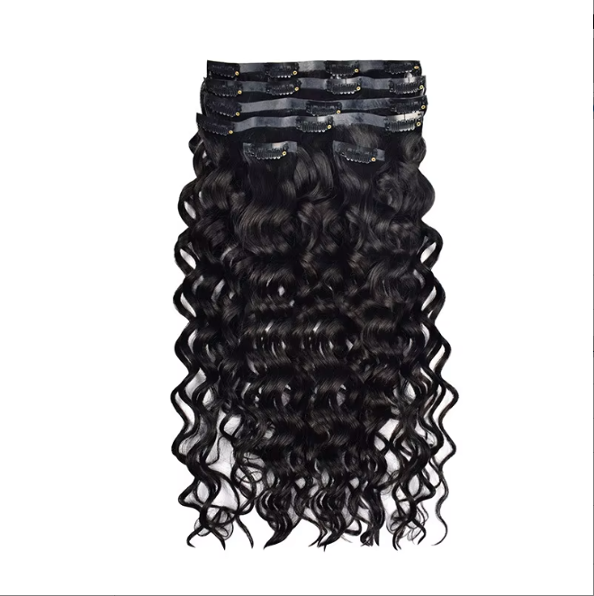 Burmese Curly Seamless Clip Ins 100% Human Hair Raw Pu Clip in Full and Thick Natural Invisible Seamless Clip in Hair Extension