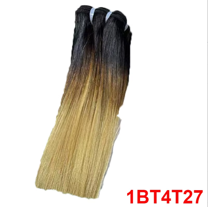 Bone Straight Human Hair Bundles with 2x6 Lace Closure Color Vietnam Super Double Draw Raw Hair Bundles Extention
