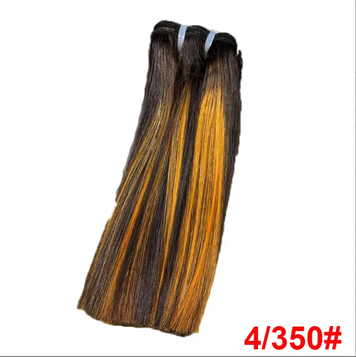 Bone Straight Human Hair Bundles with 2x6 Lace Closure Color Vietnam Super Double Draw Raw Hair Bundles Extention