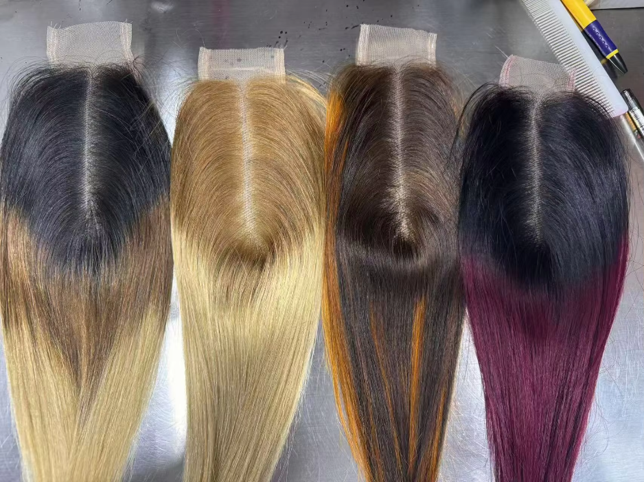 Bone Straight Human Hair Bundles with 2x6 Lace Closure Color Vietnam Super Double Draw Raw Hair Bundles Extention