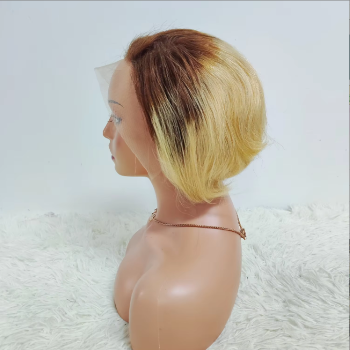 Promotion 10$ Pixie Straight 13x4 Lace Frontal Wigs Wholesale Brazilian Wigs 100% Human Hair Wigs for Black Woman