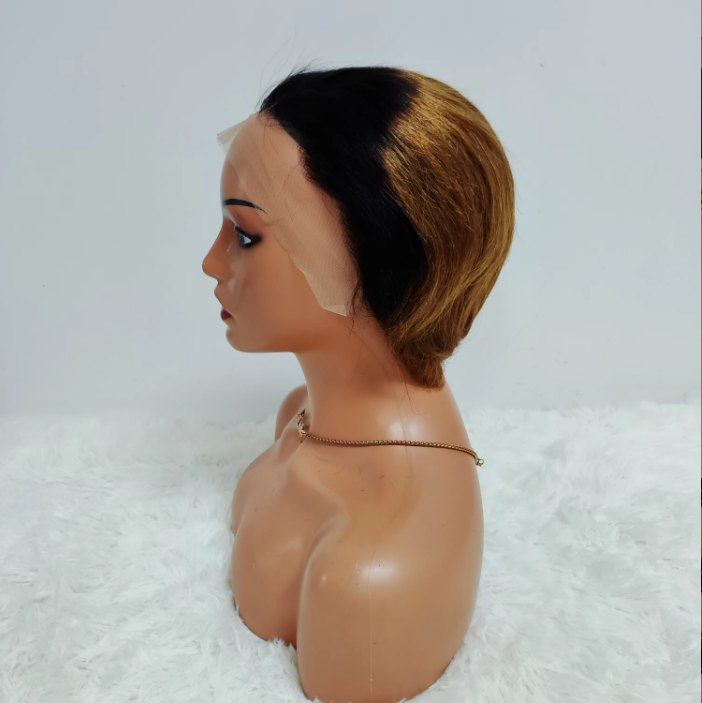 Promotion 10$ Pixie Straight 13x4 Lace Frontal Wigs Wholesale Brazilian Wigs 100% Human Hair Wigs for Black Woman