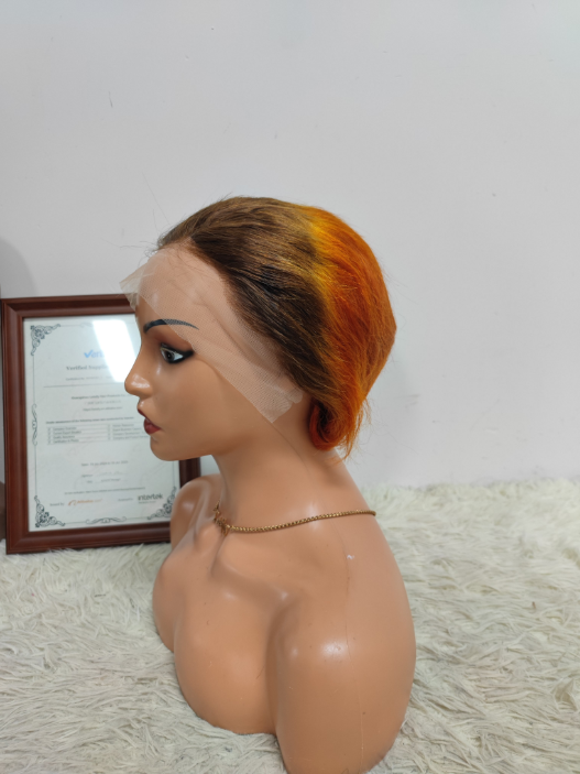 Promotion 10$ Pixie Straight 13x4 Lace Frontal Wigs Wholesale Brazilian Wigs 100% Human Hair Wigs for Black Woman