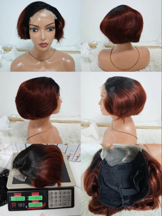 Promotion 210gram 26$ 5x5 Lace Closure Pixie Short Cut Wigs Wholesale Brazilian Wig 100% Human Hair Wigs for Black Woman