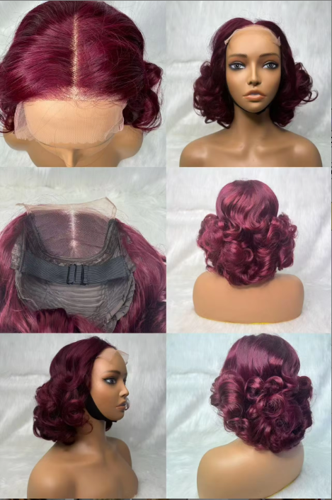 53$ Promotion 5x5 Loose Wave Wigs 14inch Ombre Color Raw Virgin Hair Wigs 4/350 1B/99J 4/27 Lace Closure Curly Wigs