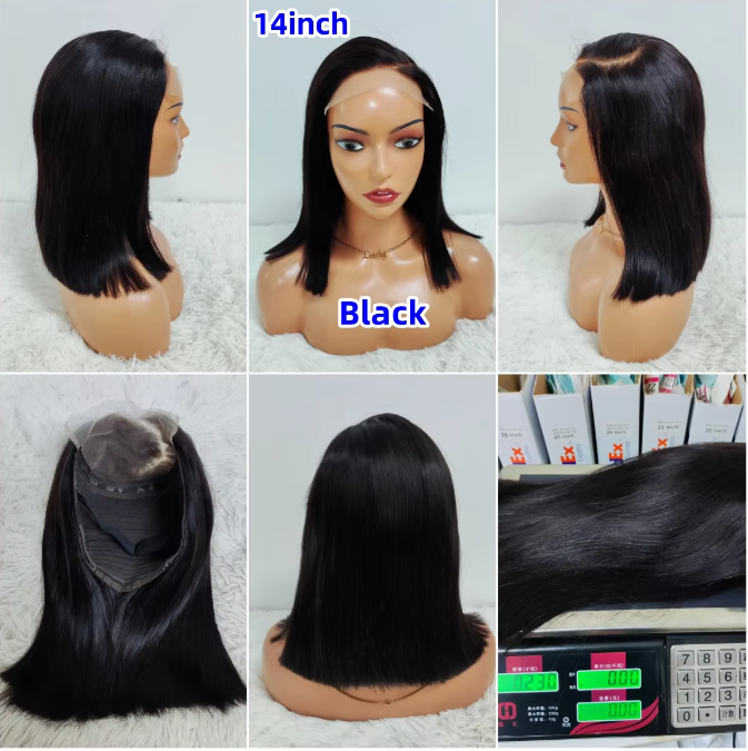 Promotion Glueless Wigs 12A SDD Double Drawn C Part 5x5 Lace Closure Bob Wigs 8 10 12 14 Inch 100% Human Hair Wholesale
