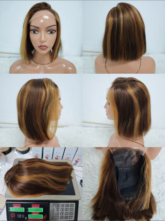 Promotion Glueless Wigs 12A SDD Double Drawn C Part 5x5 Lace Closure Bob Wigs 8 10 12 14 Inch 100% Human Hair Wholesale