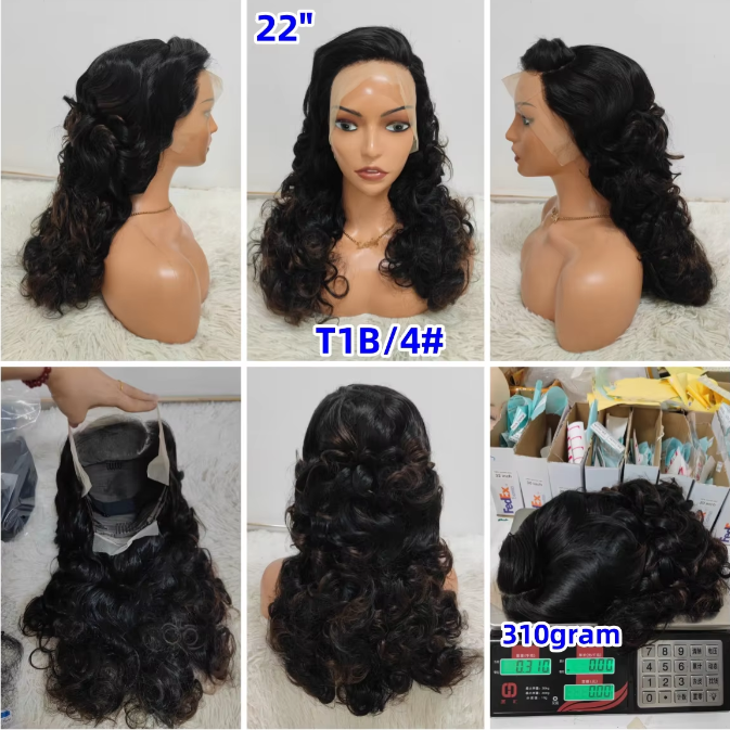 100$ Promotion 300% 13x4 Lace Full Frontal Wigs 22inch Bouncy Curly Human Hair Wigs 1B4# 1B99j# Raw Hair 100% Human Hair