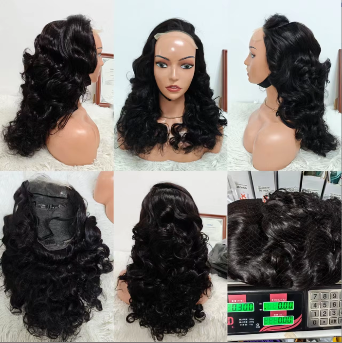 100$ Promotion 300% 13x4 Lace Full Frontal Wigs 22inch Bouncy Curly Human Hair Wigs 1B4# 1B99j# Raw Hair 100% Human Hair