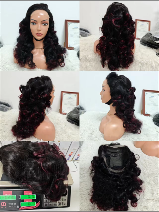 100$ Promotion 300% 13x4 Lace Full Frontal Wigs 22inch Bouncy Curly Human Hair Wigs 1B4# 1B99j# Raw Hair 100% Human Hair