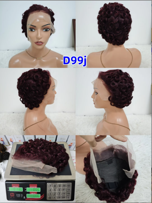 17$ Promotion Gray Color Pixie Wigs 13x4 Lace Full Frontal 100% Human Hair Short Cut Wigs Wholesale for Black Woman 130gram