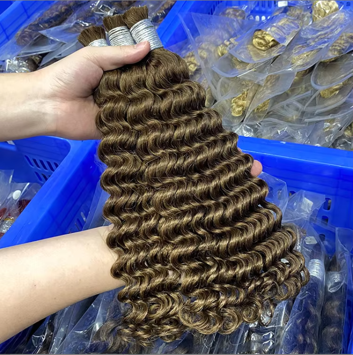 Hot Selling 2026 Raw Hair Braiding Deep Wave Afro Kinky Bulk Human Hair Wholesale Wet and Wavy Human Hair Bulk