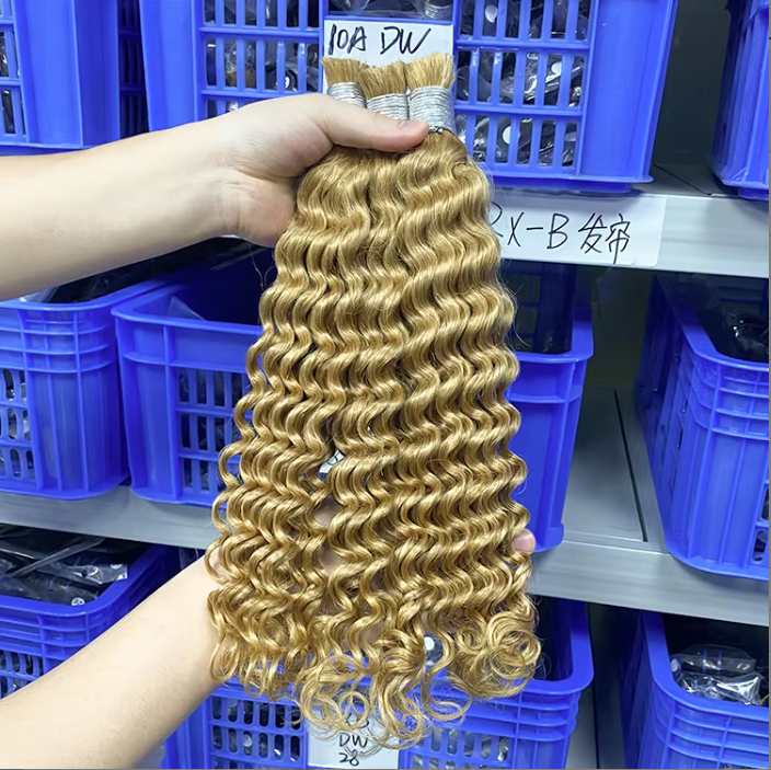 Hot Selling 2026 Raw Hair Braiding Deep Wave Afro Kinky Bulk Human Hair Wholesale Wet and Wavy Human Hair Bulk