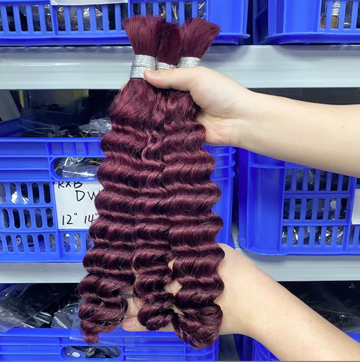 Hot Selling 2026 Raw Hair Braiding Deep Wave Afro Kinky Bulk Human Hair Wholesale Wet and Wavy Human Hair Bulk