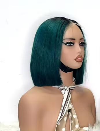 Promotion 40$ 2x6 Lace Closure Virgin Bob Wigs 12A SDD 10inch Ombre Gray Pink 250% Straight Wigs 100% Human Hair on Sale