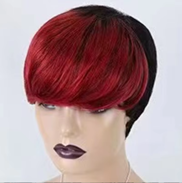 Wholesale Machine Made Curly Short Finger Cut Wigs Brazilian Human Hair Extensions Wigs