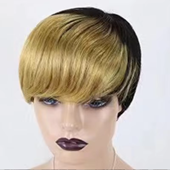 Wholesale Machine Made Curly Short Finger Cut Wigs Brazilian Human Hair Extensions Wigs
