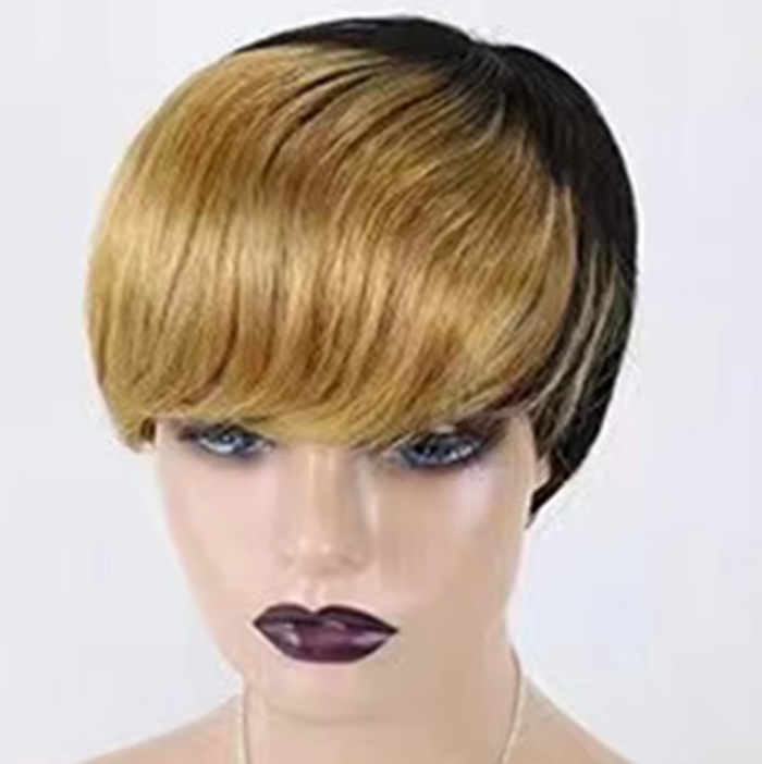 Wholesale Machine Made Curly Short Finger Cut Wigs Brazilian Human Hair Extensions Wigs