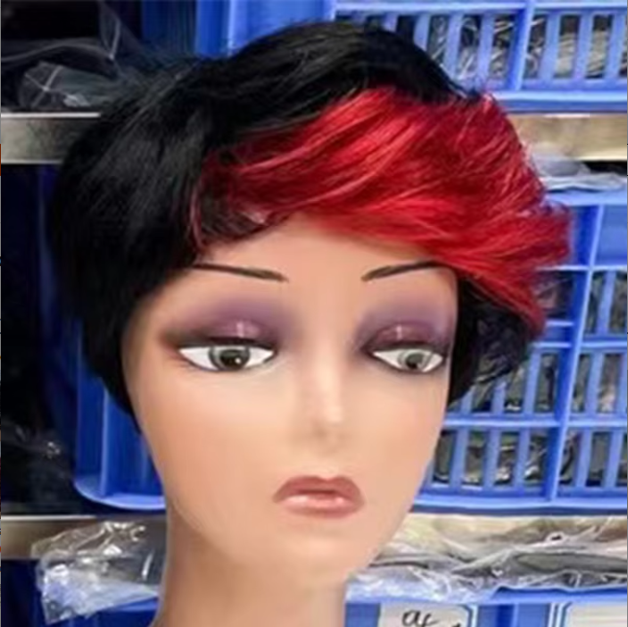 Wholesale Machine Made Curly Short Finger Cut Wigs Brazilian Human Hair Extensions Wigs