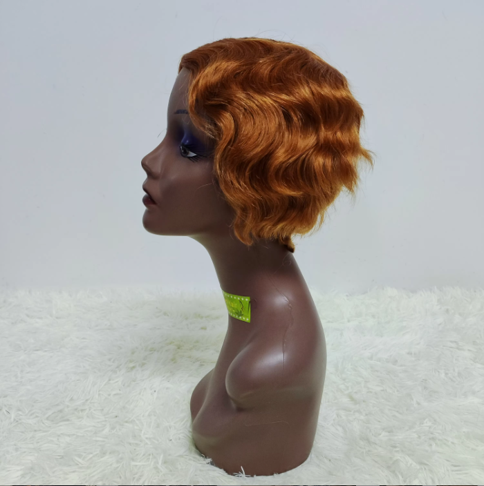 Wholesale Machine Made Curly Short Finger Cut Wigs Brazilian Human Hair Extensions Wigs