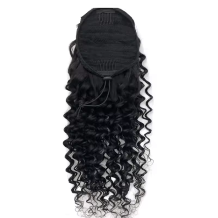 10A Kinky Straight Raw Virgin Hair Ponytails Human Hair Drawstring Hair Extensions Free Shipping for Black Woman