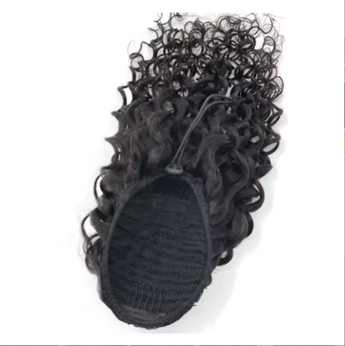 10A Kinky Straight Raw Virgin Hair Ponytails Human Hair Drawstring Hair Extensions Free Shipping for Black Woman