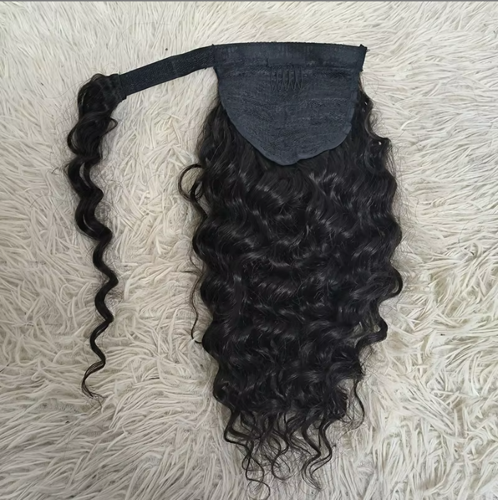 10A Ponytails Human Hair Wrap Around Curly Brazilian Raw Virgin Hair Extension 8-24 Inches Full Hair