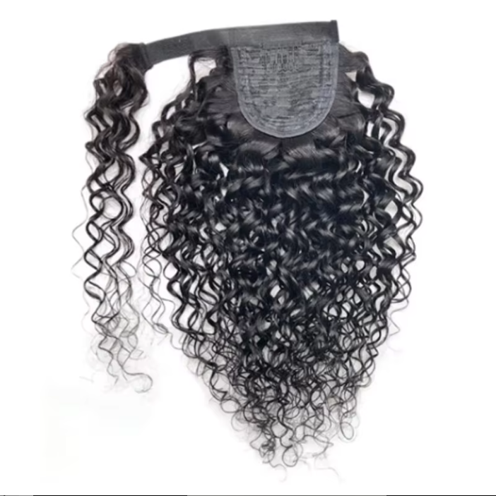 10A Ponytails Human Hair Wrap Around Curly Brazilian Raw Virgin Hair Extension 8-24 Inches Full Hair