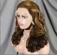 13*4 Loose Wave 300% Wholesale Full Lace Frontal Wig for Black Women Brazilian Highlight Color Lace Front Wigs