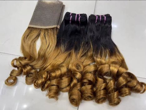12A SDD Cuticle Alinged Raw Virgin Hair Extensions 1B30, 1B/bug, P427 Colored Unprocessed Pixie Curly Human Hair Weave
