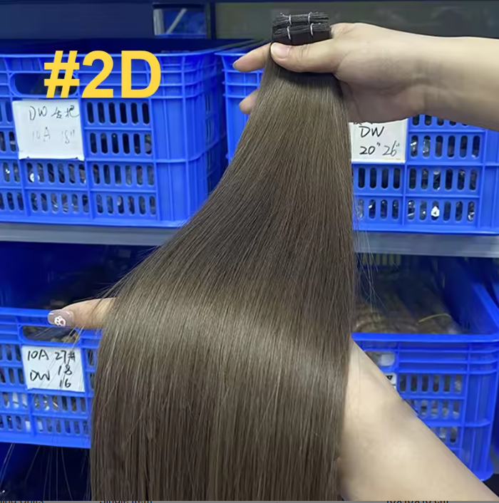 Real Human Hair Double Drawn Genius Weft Brazilian Remy Straight Human Hair Genius Weft Hair Extensions