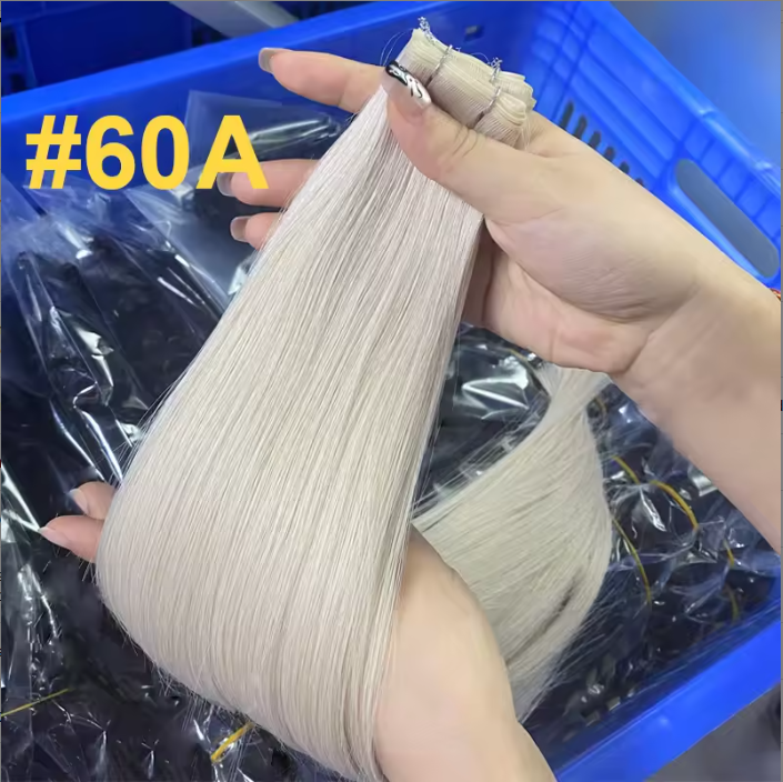 Real Human Hair Double Drawn Genius Weft Brazilian Remy Straight Human Hair Genius Weft Hair Extensions