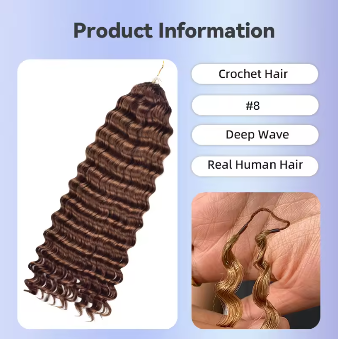 100%Unprocessed Wholesale Price Vietnamese Hair Crochet Human Hair for Braiding Deep Wave Feathers Crochet Hair Extensions