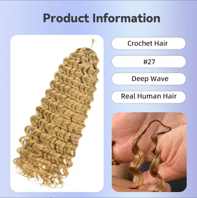 100%Unprocessed Wholesale Price Vietnamese Hair Crochet Human Hair for Braiding Deep Wave Feathers Crochet Hair Extensions