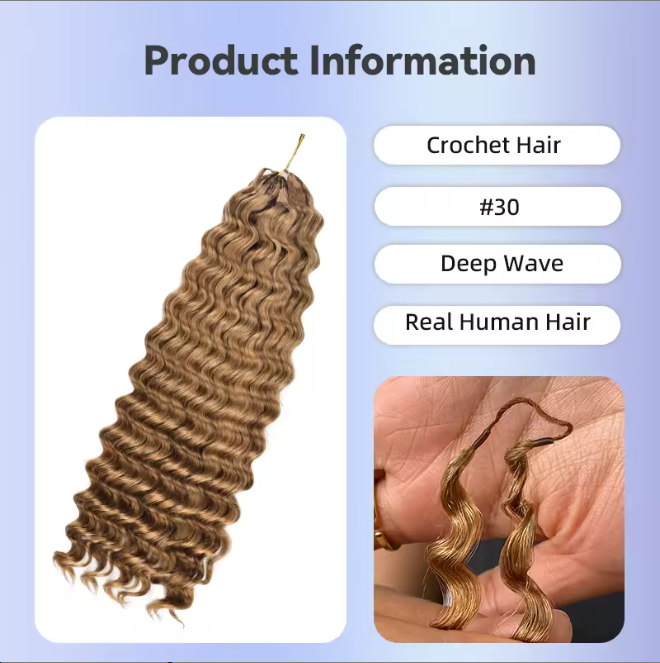 100%Unprocessed Wholesale Price Vietnamese Hair Crochet Human Hair for Braiding Deep Wave Feathers Crochet Hair Extensions